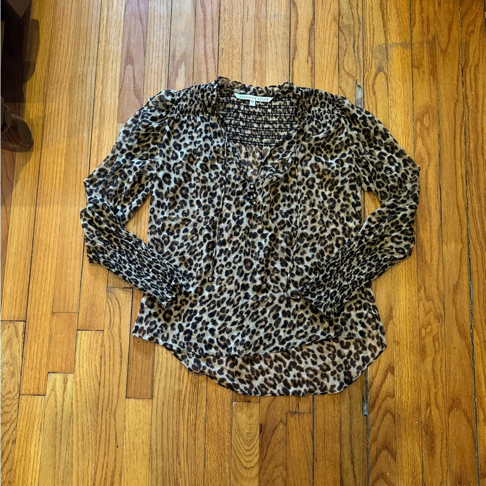 Animal print Veronica beard blouse